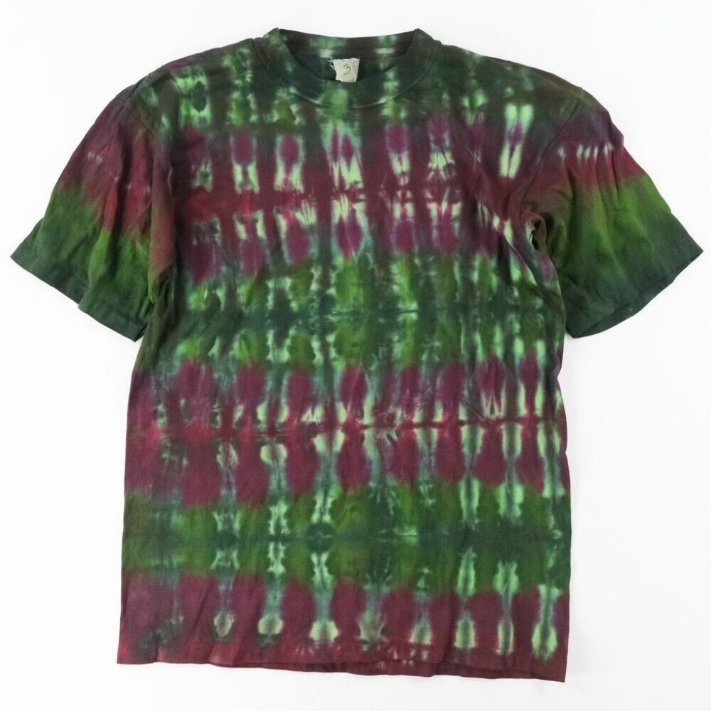 NWOT Single Stitch T-Shirt Blank Hand Tie Dyed Wheel Multi S/S Hering Sz. M 38'